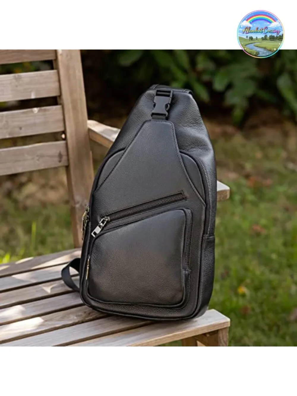 Genuine Italian Leather Sling Backpack Waterproof Anti-Theft Crossbody Daypack